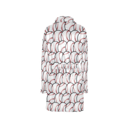 Baseball Pattern Women's Fleece Robe
