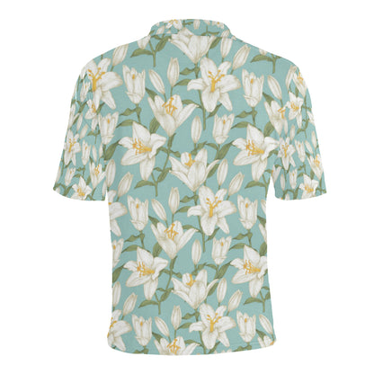 Lily Pattern Print Design LY09 Men Polo Shirt