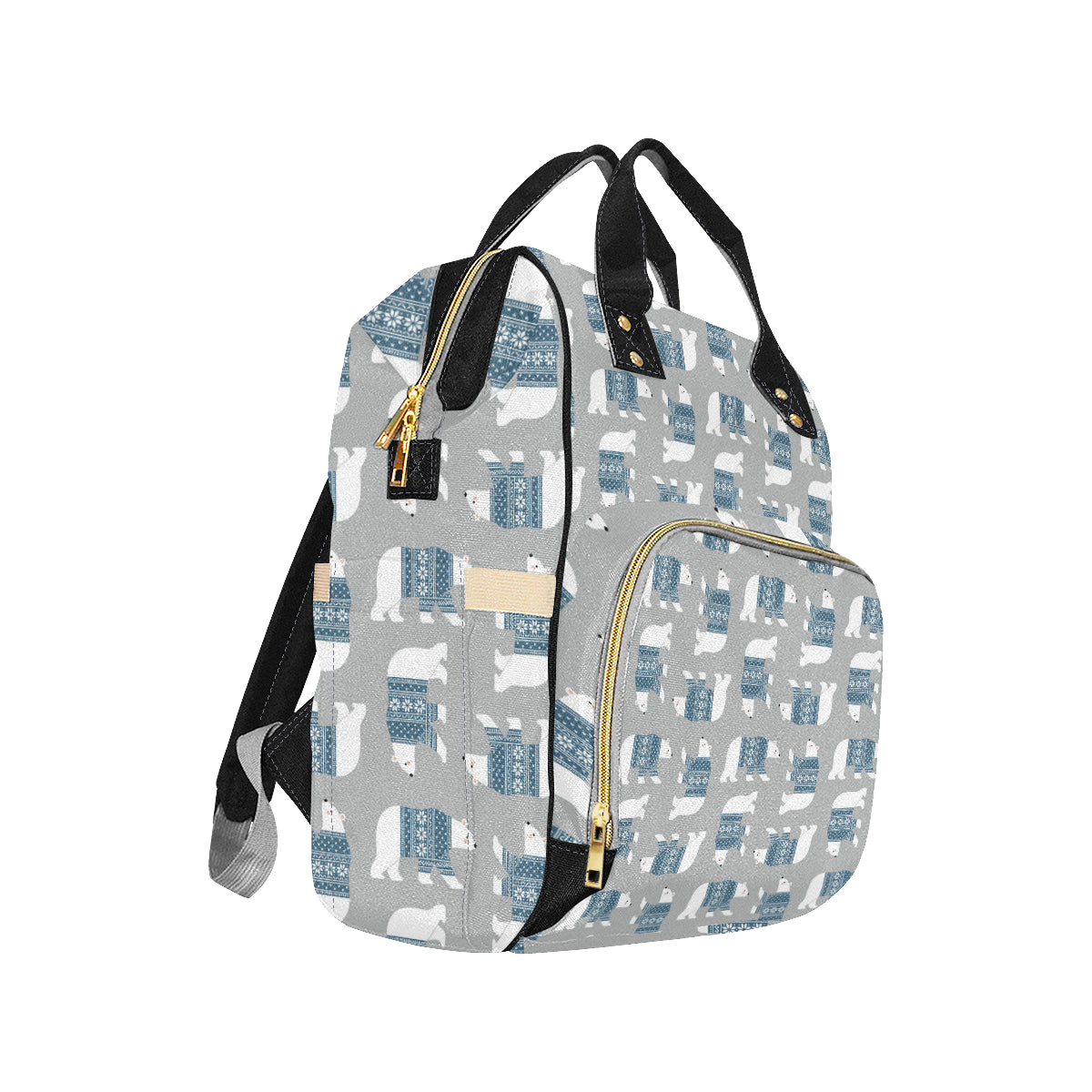 Polar Bear Pattern Print Design A03 Diaper Bag Backpack
