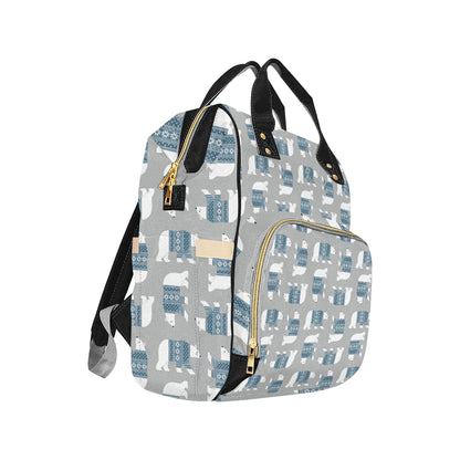 Polar Bear Pattern Print Design A03 Diaper Bag Backpack