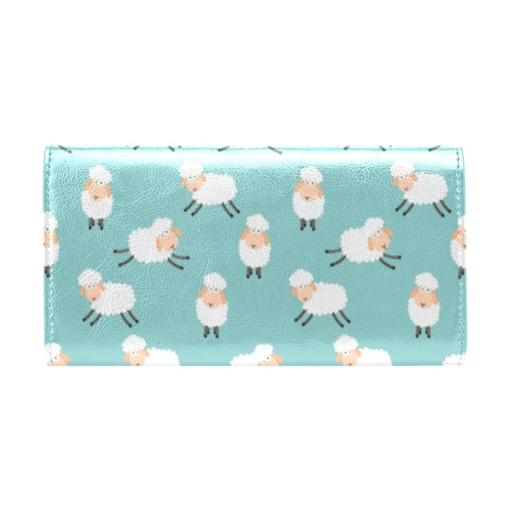 Sheep Print Design LKS406 Women's Trifold Wallet