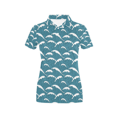 Surf Wave Tribal Design Women's Polo Shirt