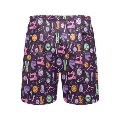 Sewing Equipment Print Design LKS306 Men's Swim Trunks Beach Shorts