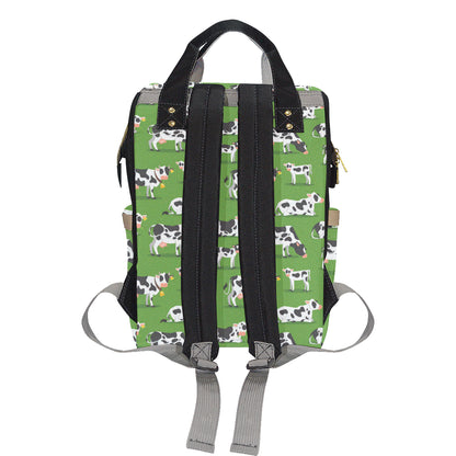 Cow Happy Print Pattern Diaper Bag Backpack
