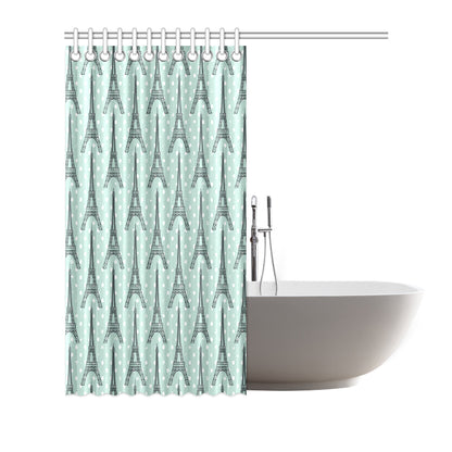 Eiffel Tower Polka Dot Print Shower Curtain