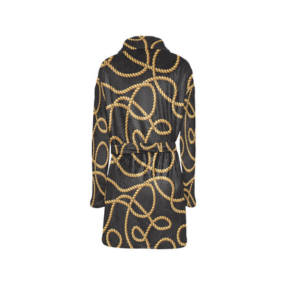 Rope Pattern Print Design A04 Women's Fleece Robe