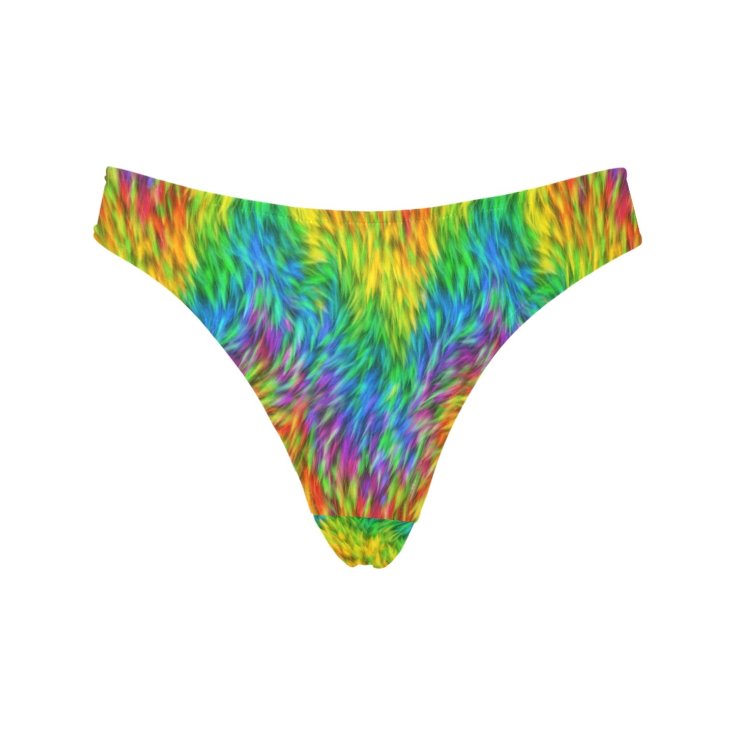 Rainbow Fur Design Print Women's Thongs