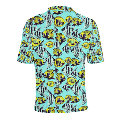 Angelfish Pattern Print Design 02 Men Polo Shirt