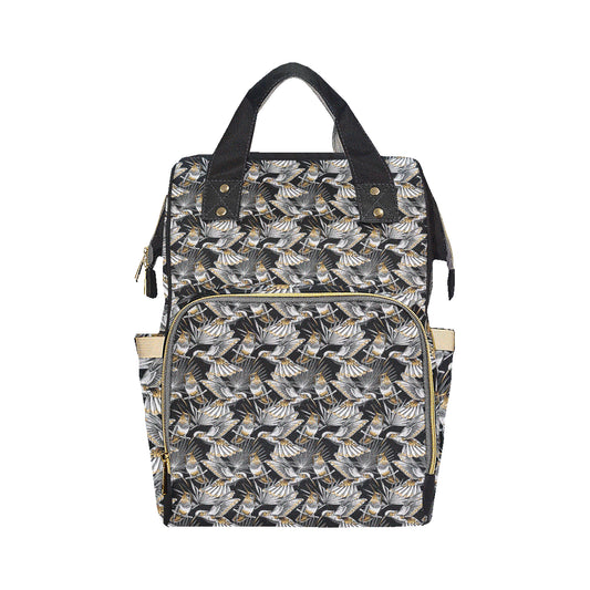 Hummingbird Gold Design Themed Print Diaper Bag Backpack