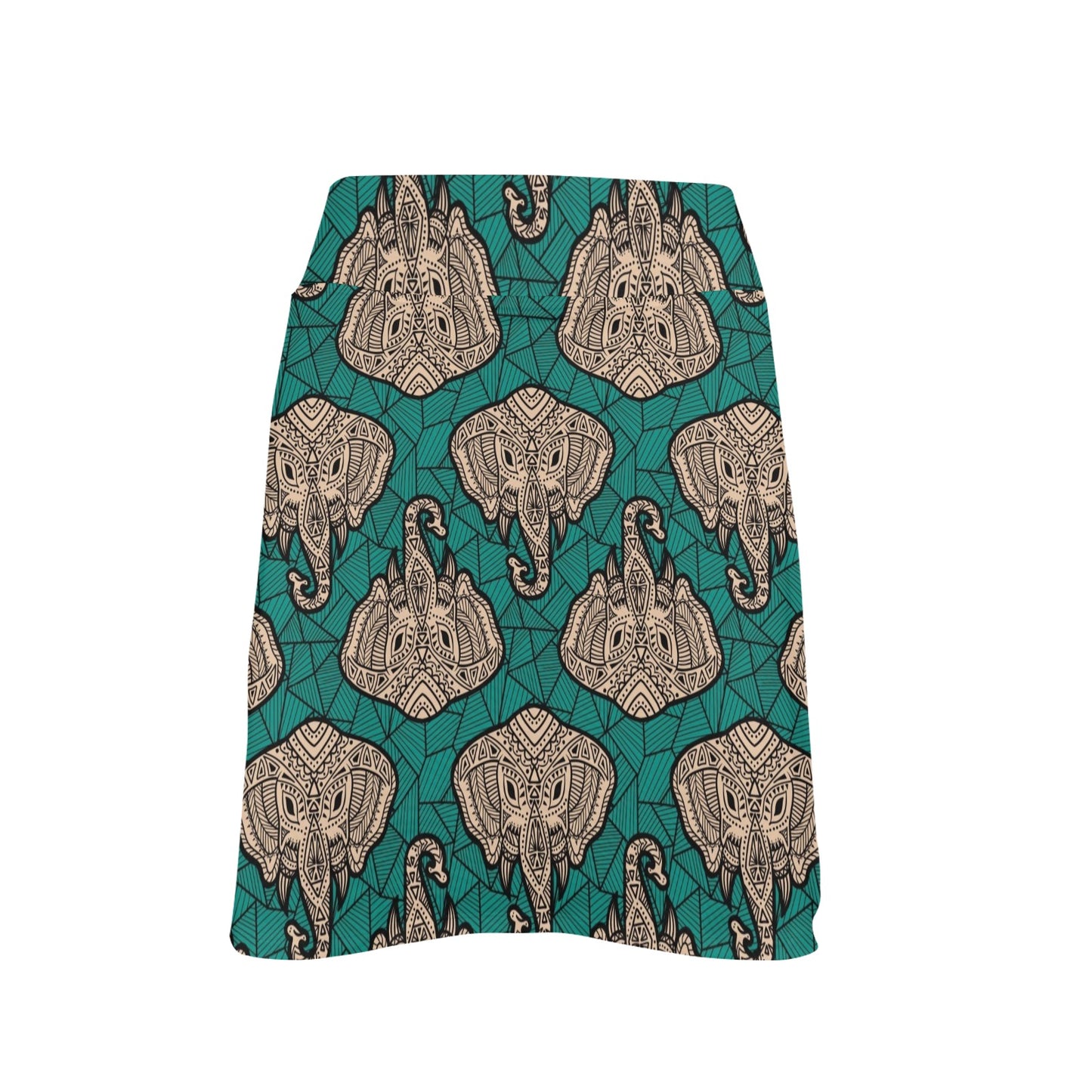 Boho Head Elephant 17" Golf & Pickleball Skort with Pockets