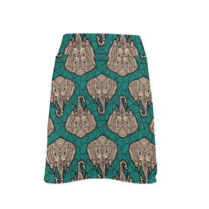 Boho Head Elephant 17" Golf & Pickleball Skort with Pockets