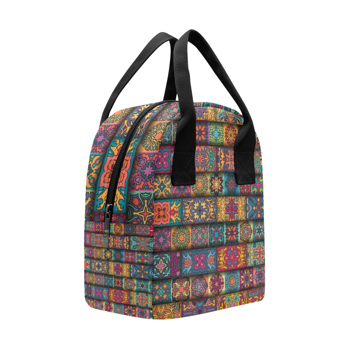 Mandala Style Design Print Insulated Lunch Bag