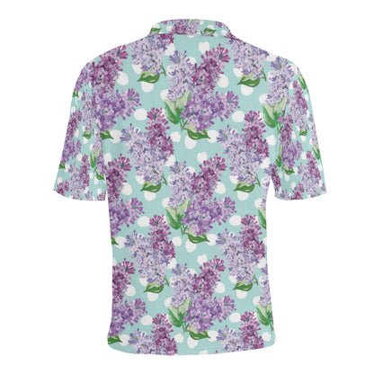 Lilac Pattern Print Design 02 Men Polo Shirt