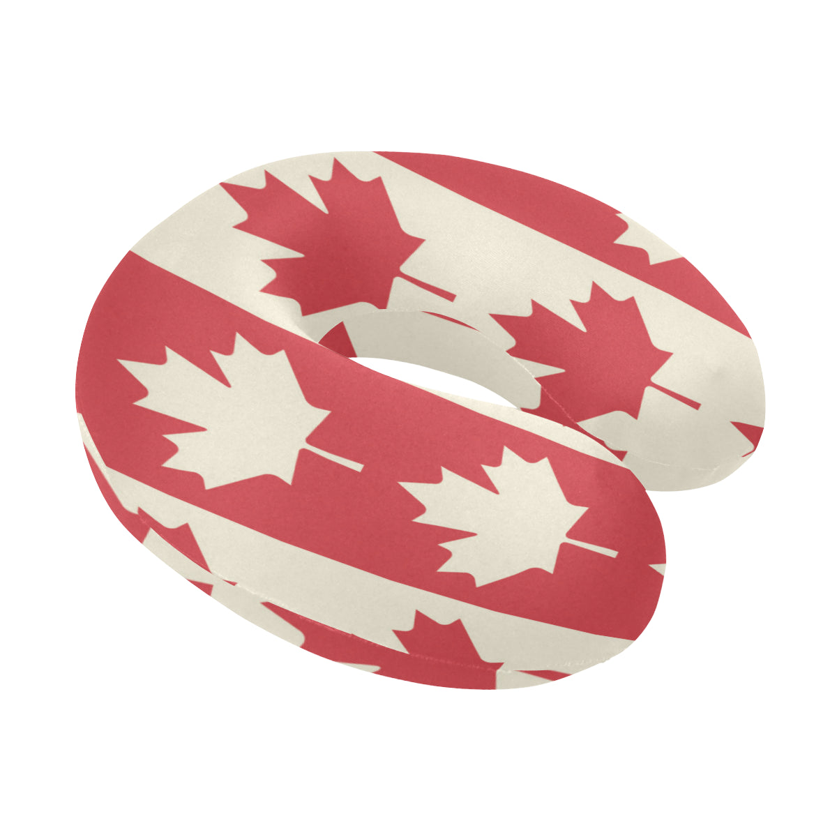 Maple Leaf Pattern Print Design 02 U-Shaped Travel Neck Pillow
