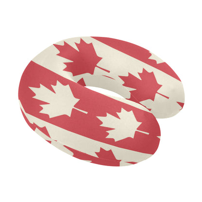 Maple Leaf Pattern Print Design 02 U-Shaped Travel Neck Pillow