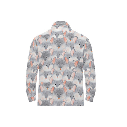Rat Baby Pattern Print Design 02 Long Sleeve Polo Shirt For Men's