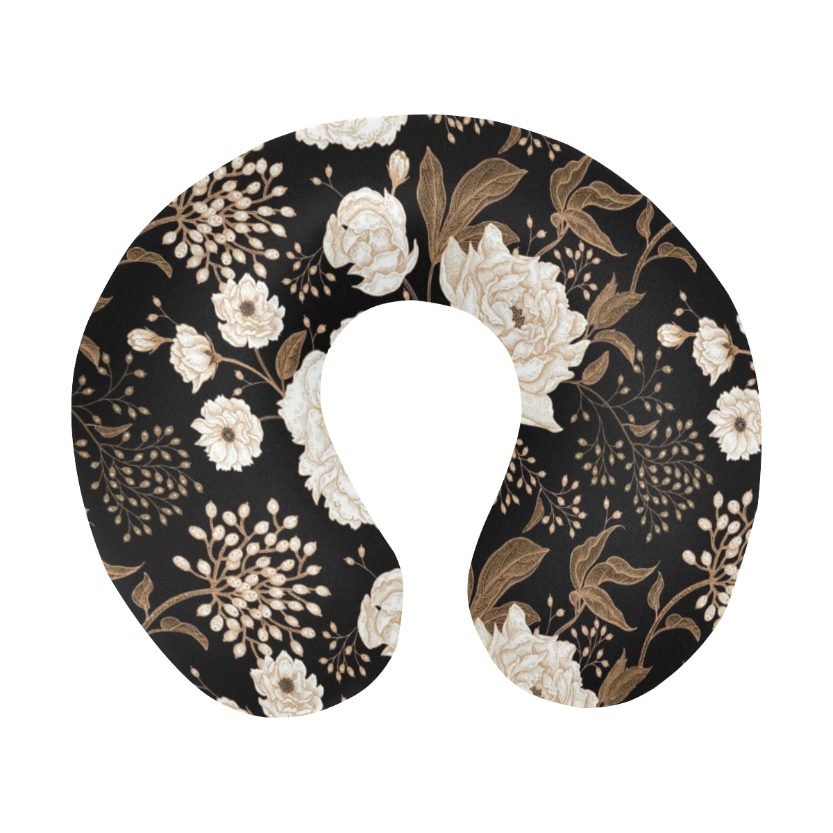 Peony Pattern Print Design A02 U-Shaped Travel Neck Pillow