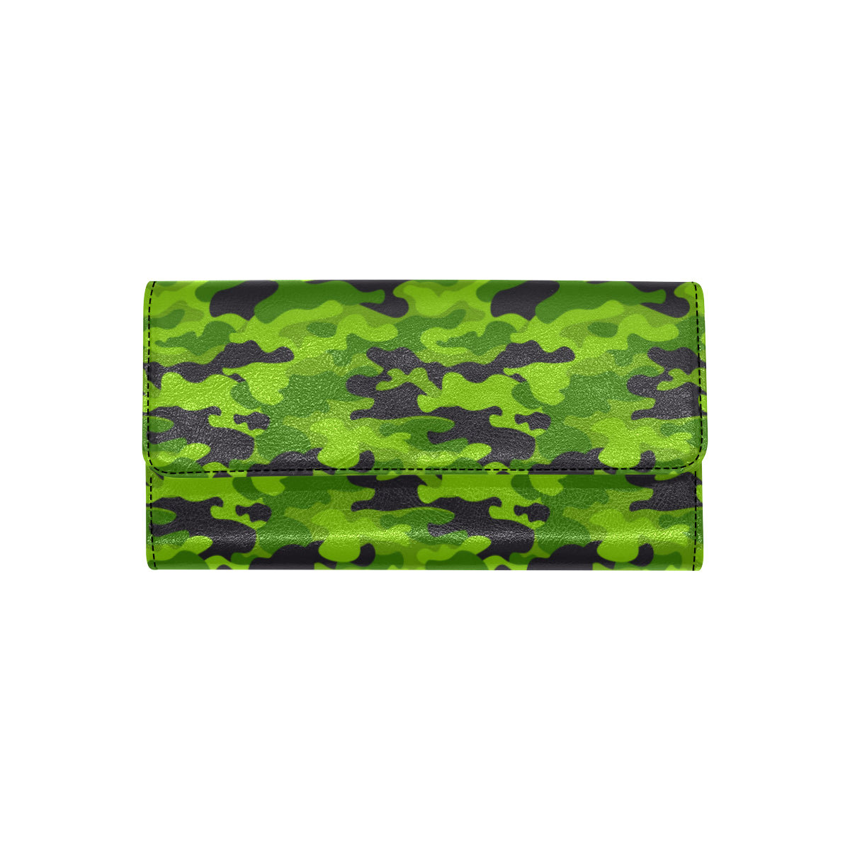 Green Kelly Camo Print Women's Trifold Wallet