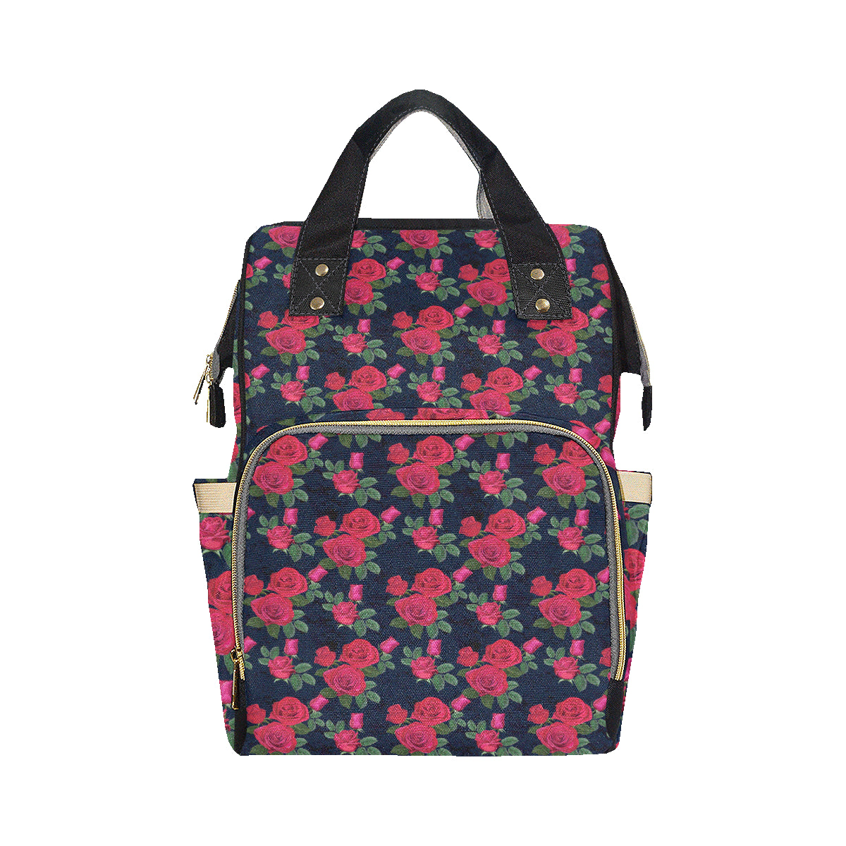 Rose Pattern Print Design A04 Diaper Bag Backpack