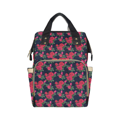Rose Pattern Print Design A04 Diaper Bag Backpack