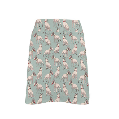Bull Terrier Cute Print Pattern 17" Golf & Pickleball Skort with Pockets
