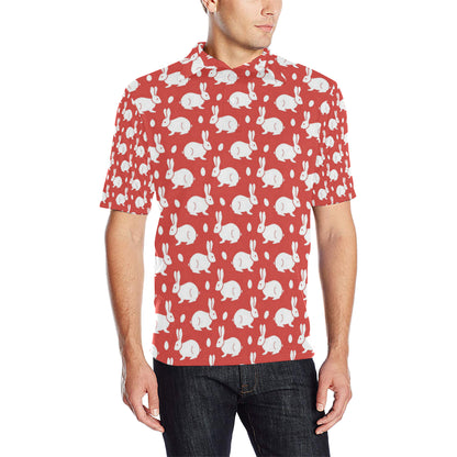 Rabbit Pattern Print Design RB017 Men Polo Shirt