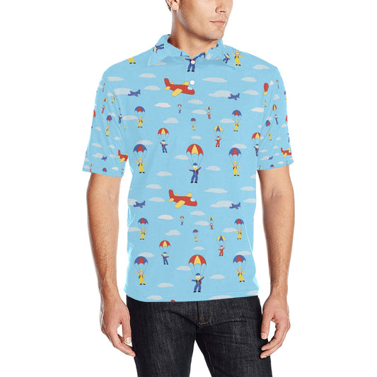 Skydiver Print Design LKS304 Men Polo Shirt