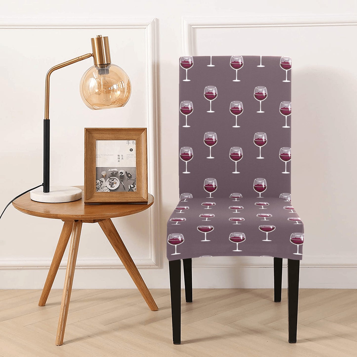 Wine Glass Pattern Print Design LKS305 Dining Chair Slipcover