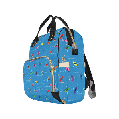 Kayak Pattern Print Design 03 Diaper Bag Backpack
