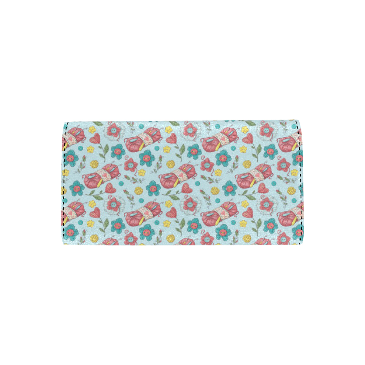 Crochet Pattern Print Design 01 Women's Trifold Wallet