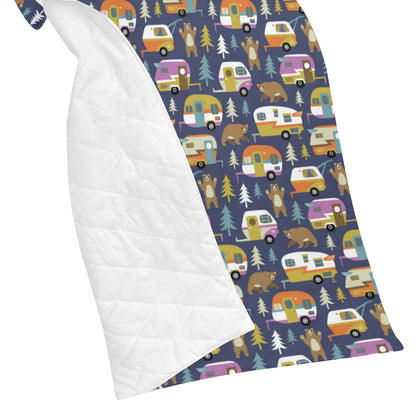 Camper Pattern Print Design 04 Premium Quilt