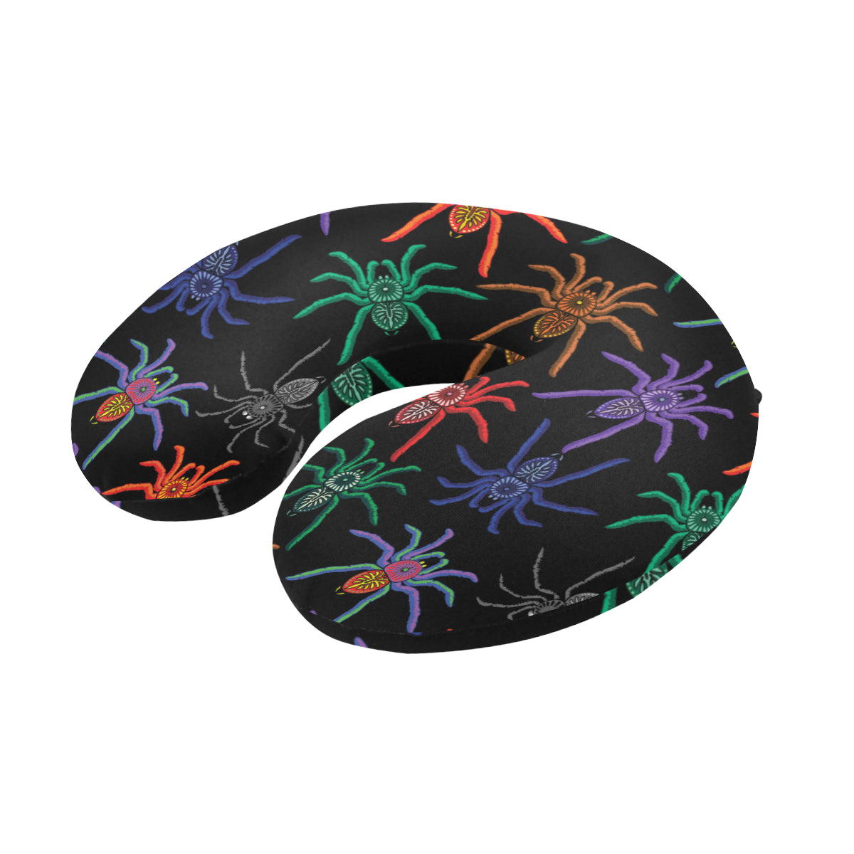 Tarantula Neon Color Pattern Print Design 03 U-Shaped Travel Neck Pillow