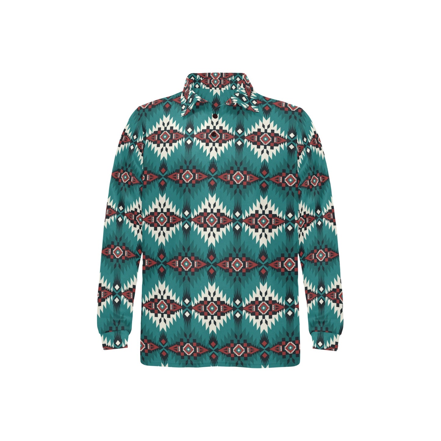 Southwest Pattern Print Design LKS308 Long Sleeve Polo Shirt For Men's