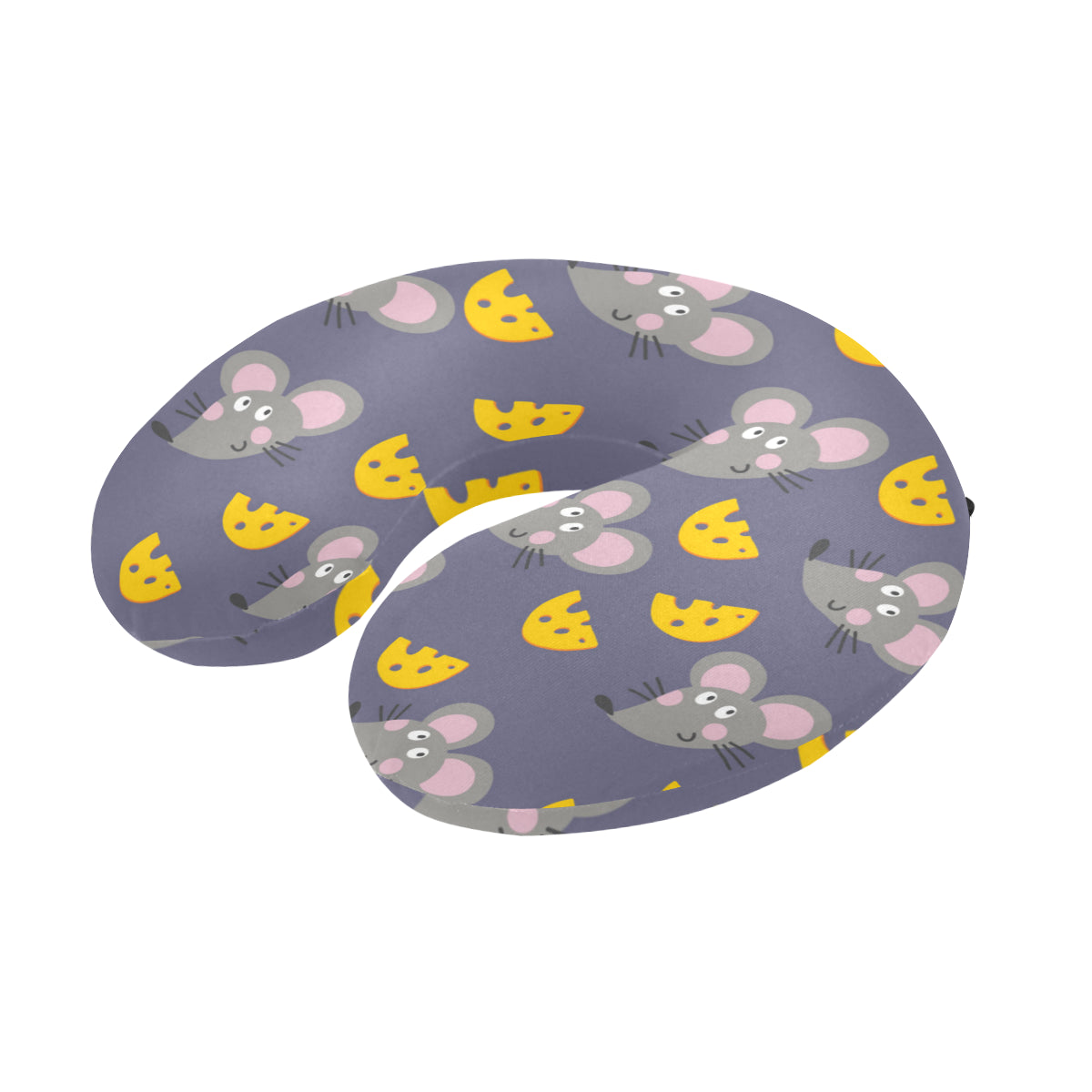 Rat With Cheese Pattern Print Design 01 U-Shaped Travel Neck Pillow