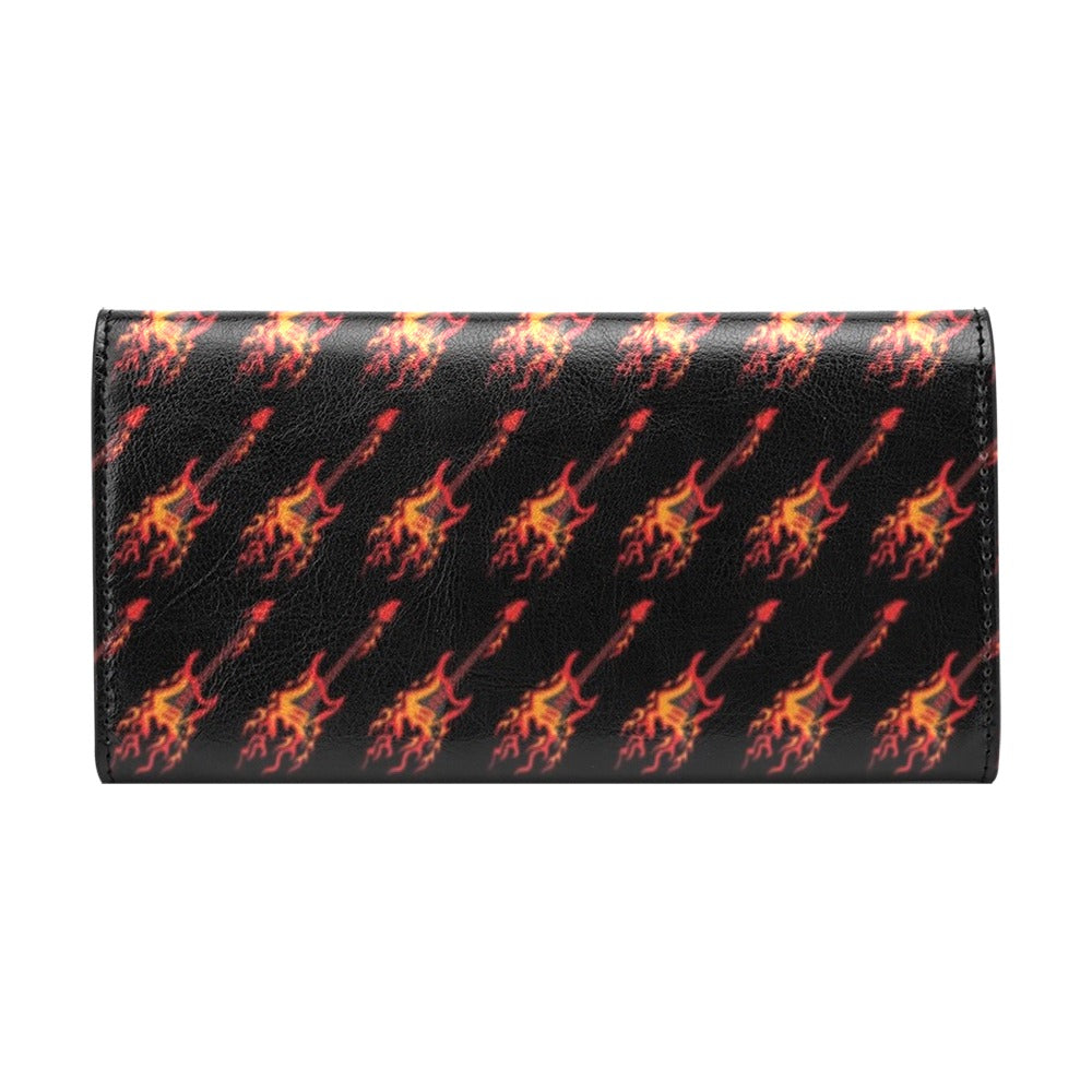 Electric Guitar Print Design LKS406 Women's Trifold Wallet
