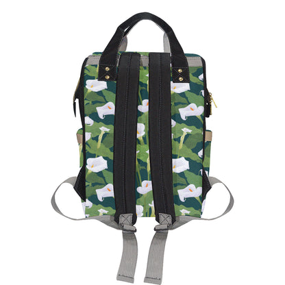 Lily Pattern Print Design 04 Diaper Bag Backpack