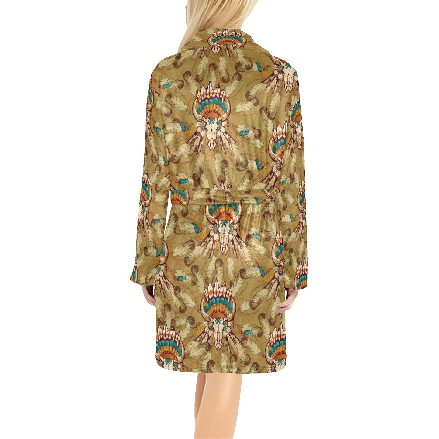 Native Indian Buffalo head Women's Fleece Robe
