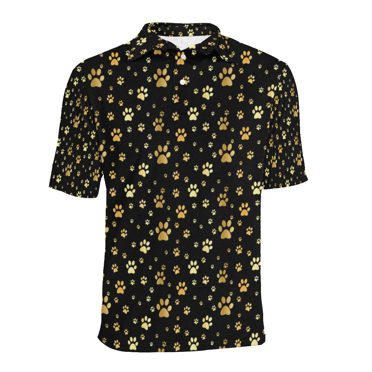Paw Gold Print Men Polo Shirt