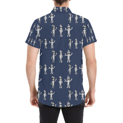 Mummy Print Design LKS306 Men Short Sleeve Button Up Shirt