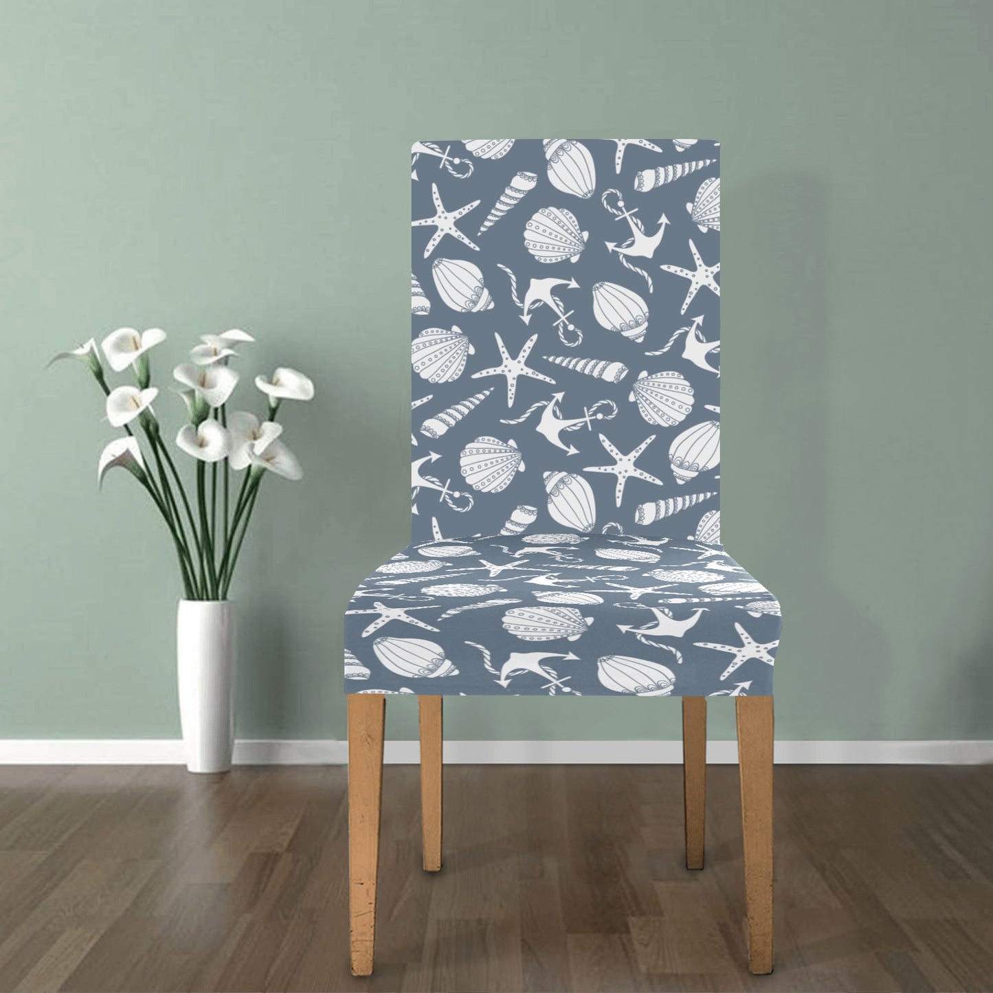 Seashell Print Design LKS306 Dining Chair Slipcover