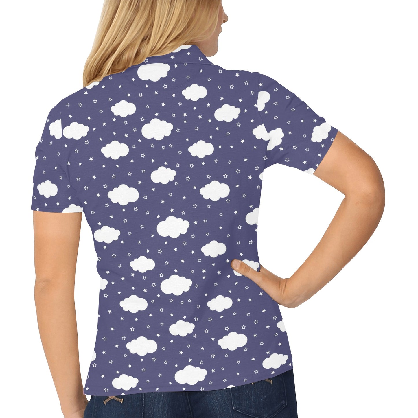 Cloud Pattern Print Design 03 Women's Polo Shirt
