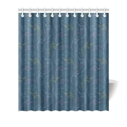 Swordfish Pattern Print Design 02 Shower Curtain