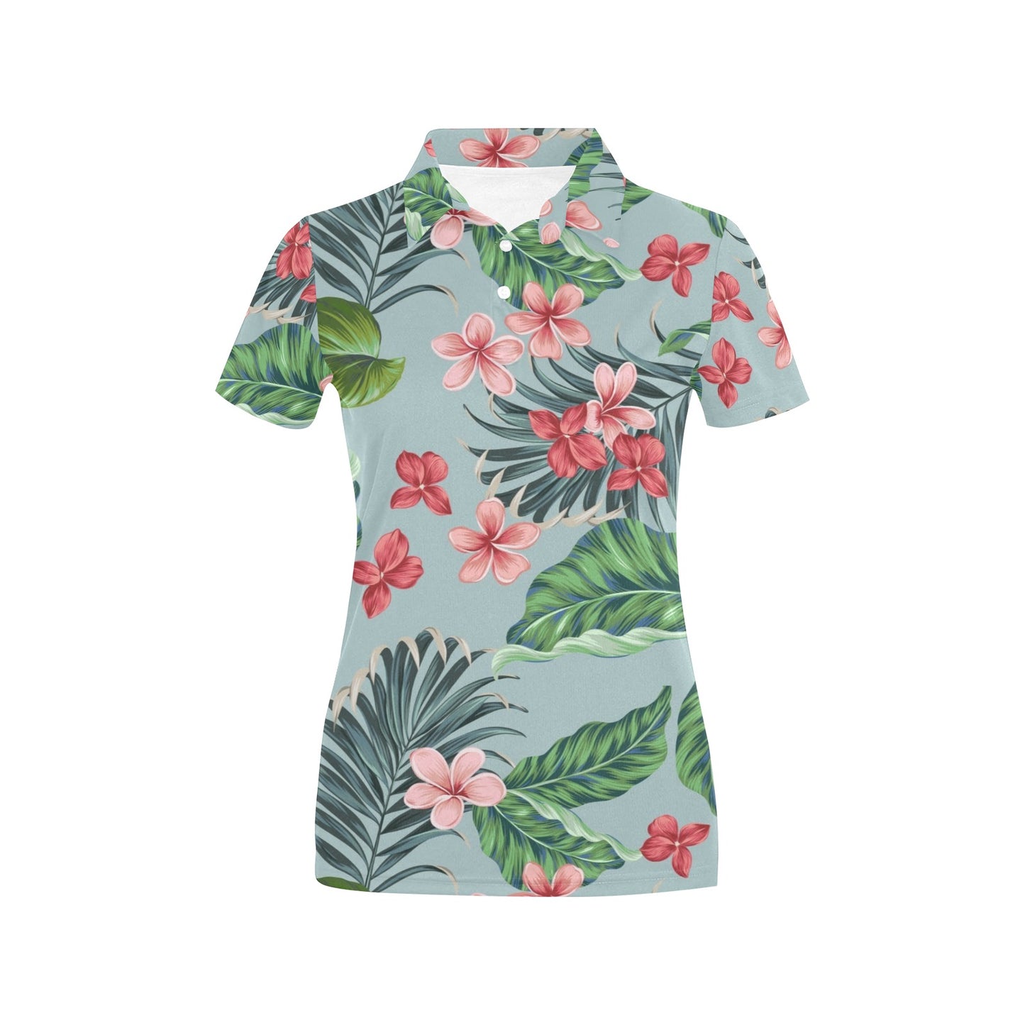 Plumeria Pattern Print Design PM027 Women's Polo Shirt