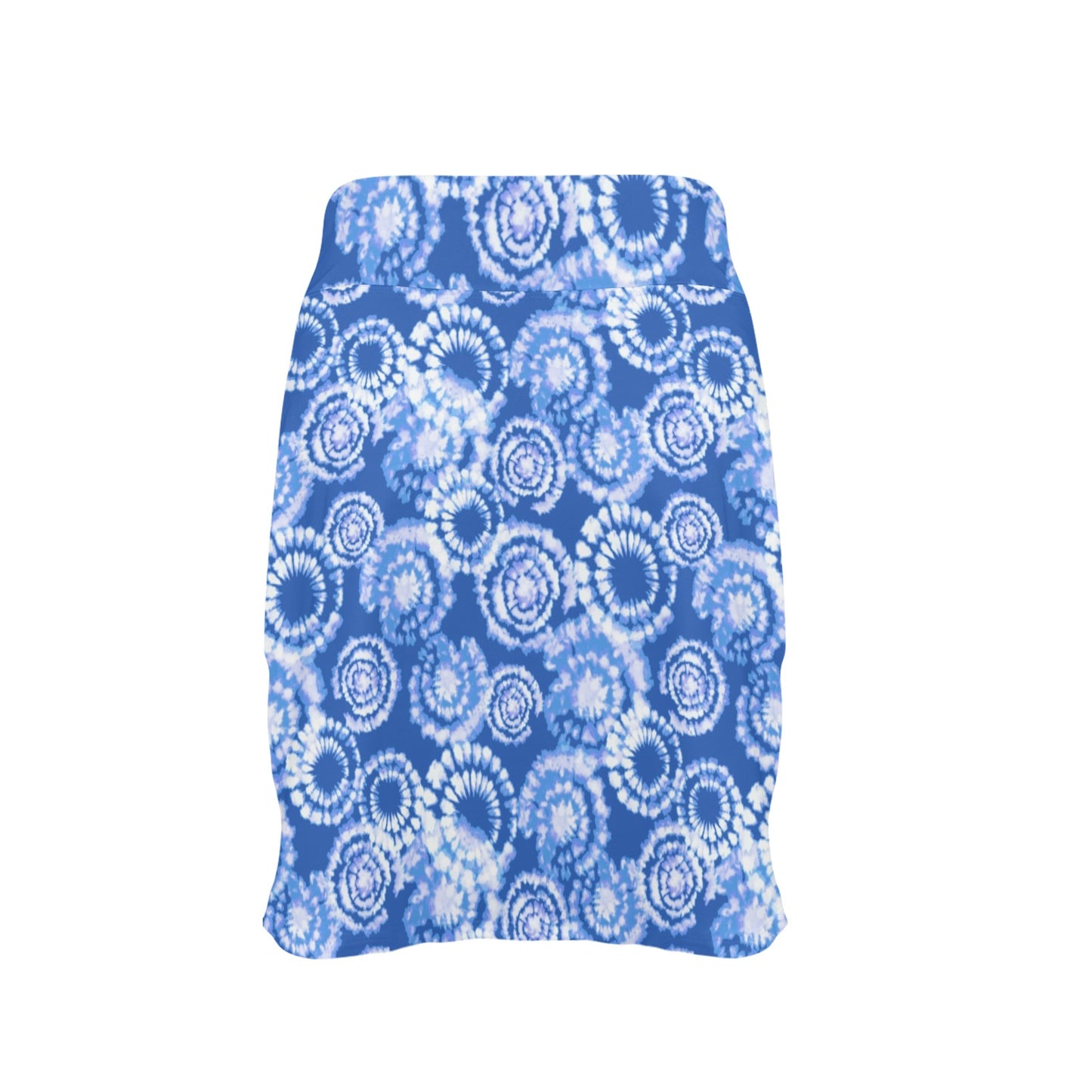 Tie Dye Blue Design Print 17" Golf & Pickleball Skort with Pockets