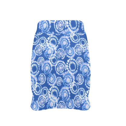 Tie Dye Blue Design Print 17" Golf & Pickleball Skort with Pockets