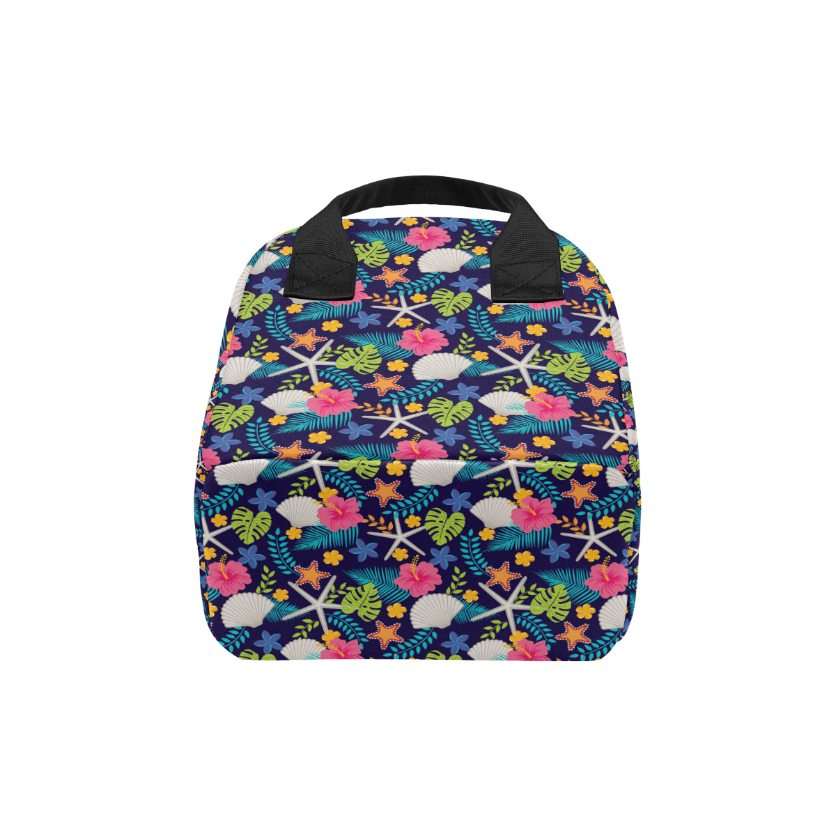 Beach Seashell Floral Theme Insulated Lunch Bag