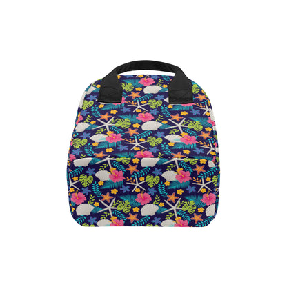 Beach Seashell Floral Theme Insulated Lunch Bag
