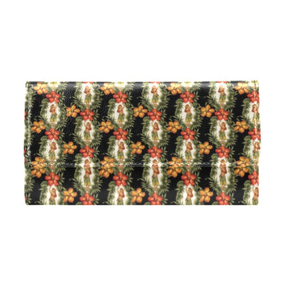 Hawaiian Flower Hula Hibiscus Print Women's Trifold Wallet