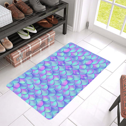 Mermaid Tail Design Print Pattern Rubber Doormat