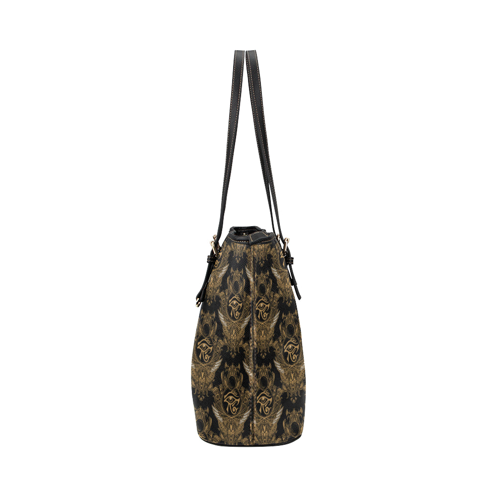 Eye of Horus Mandala Style Leather Tote Bag